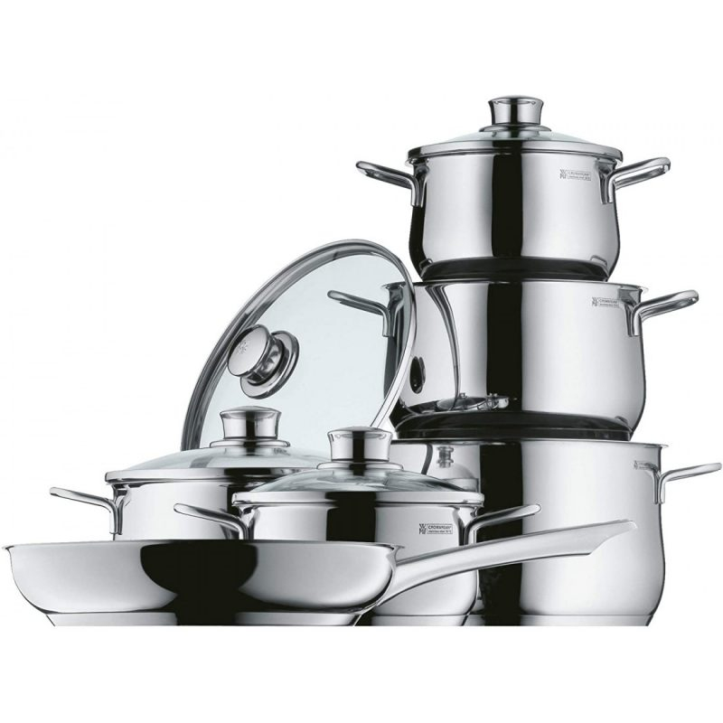Bộ nồi inox của đức WMF Diadem Plus 6 vung kính cường lực dành cho mọi loại bếp kể cả bếp từ