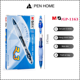 Bút gel M&G bút bi nước béo ngòi 0,5mm viết trơn mực đẹp R3-GP1163 (Hàng Chính Hãng)