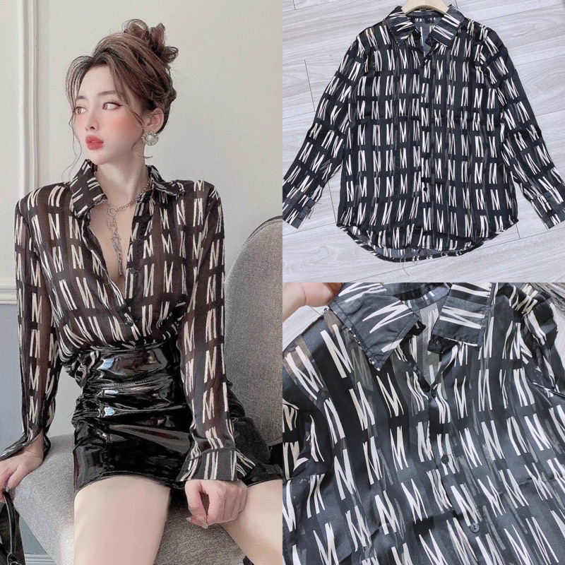 Áo sơmi nữ tay dài siu xinh