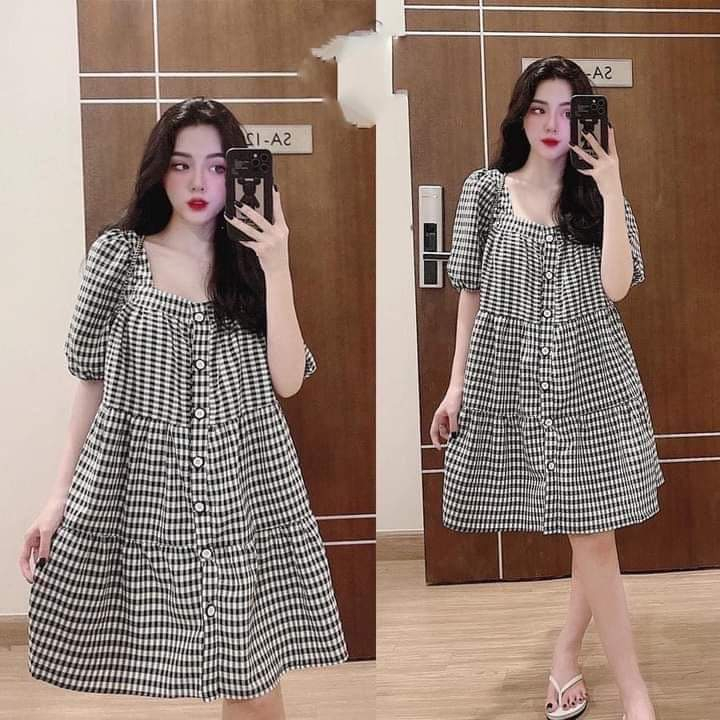 Đầm babydoll  phù hợp mọi phom người, đầm bigsize bầu bì bon chen thoải mái
