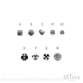 Khuyên tai Chrome Heart Bạc S925 (dạng nụ)