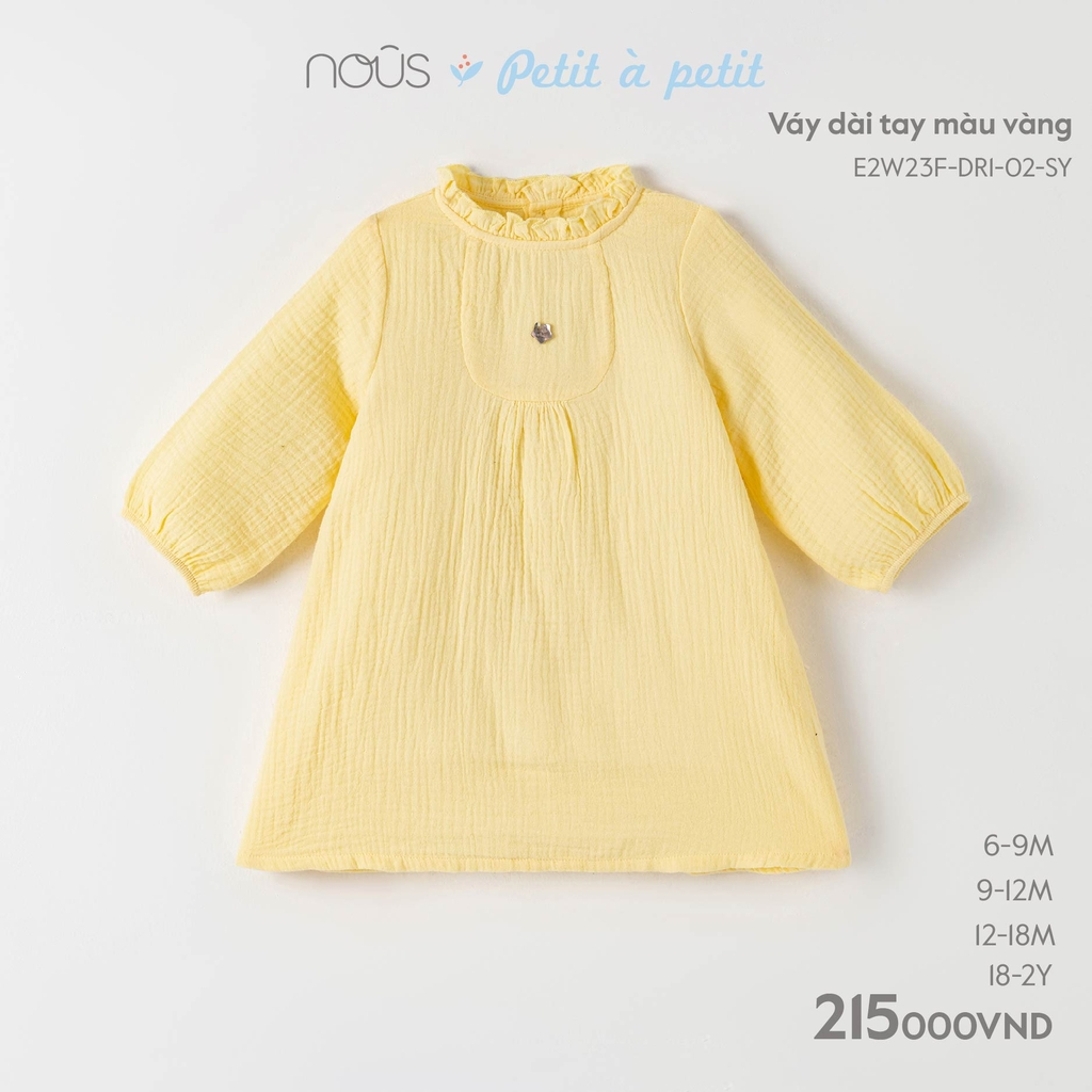 NOUS - Váy dài tay màu vàng - Nu Petit - 9M 12M 18M 2Y SS23