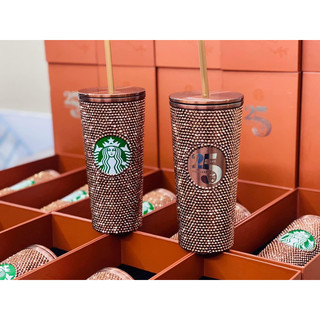 Starbucks thailand exclusive ly copper rhinestone 25th anniversary