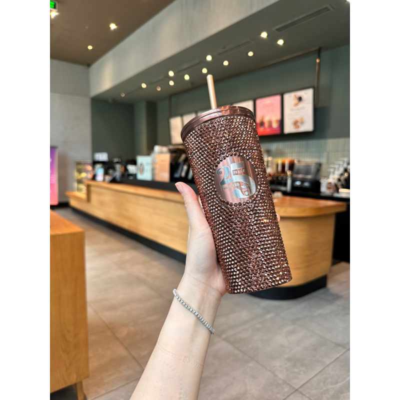 STARBUCKS THAILAND EXCLUSIVE LY COPPER RHINESTONE 25TH ANNIVERSARY