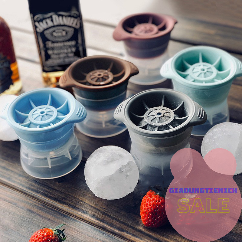 Khuôn Làm Đá Viên Silicone Hình Viên Bi Tròn An Toàn Tiện Lợi Cao Cấp