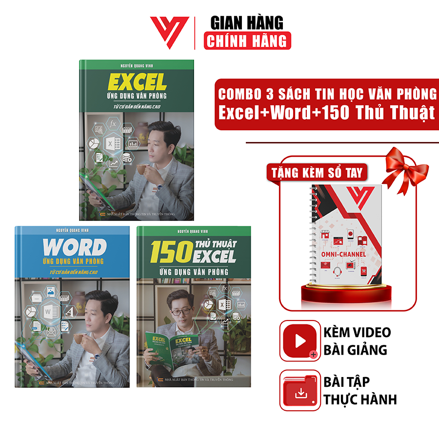 Combo 3 Sách Word Và Excel Và 150 Thủ Thuật Ứng Dụng Văn Phòng ĐÀO TẠO TIN HỌC Từ Cơ Bản Đến Nâng Cao