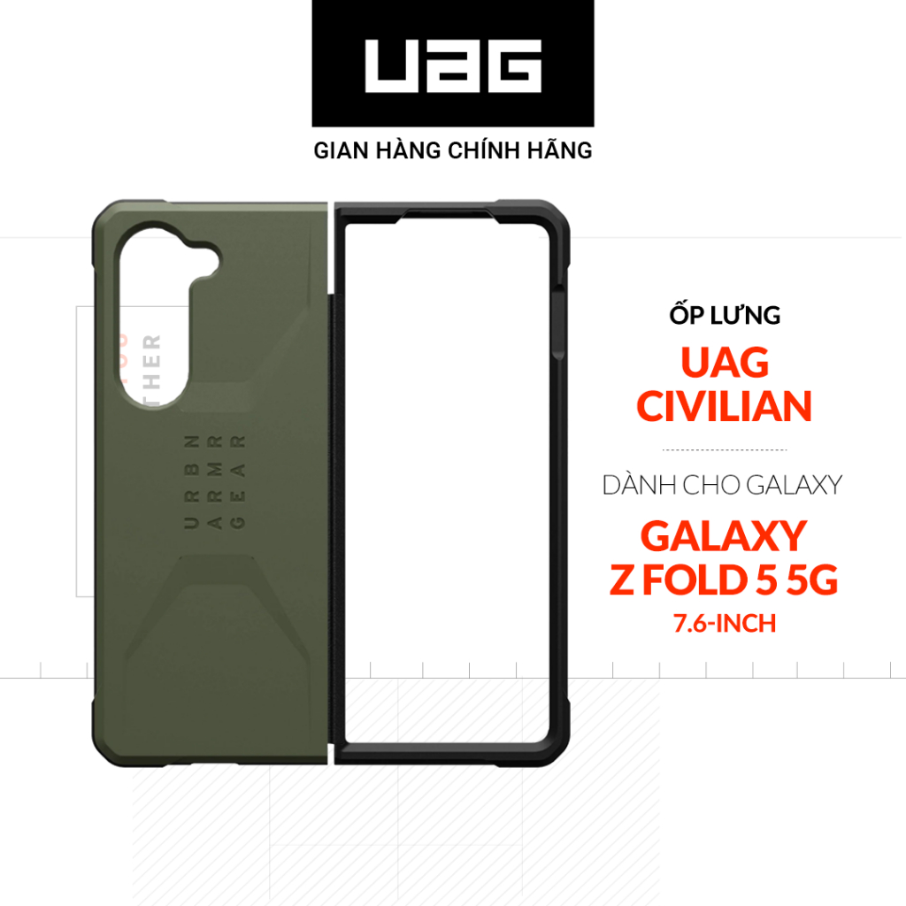 Ốp lưng UAG Civilian cho Samsung Galaxy Z Fold 5 5G [7.6-INCH]