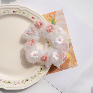 Dây Buộc Tóc, Cột Tóc Nữ Thêu Hoa Cúc Ngọt Ngào