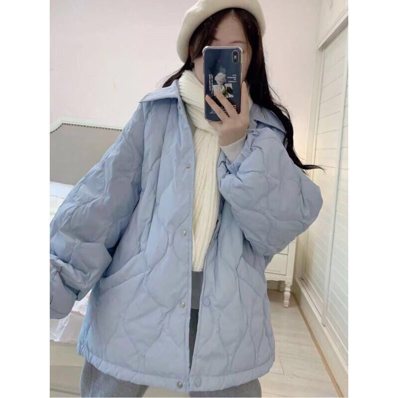 Áo Khoác Dáng Rộng Dày Dặn Ấm Áp Thời Trang Mùa Đông Hàn Quốc Mới