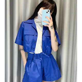 Áo sơ mi croptop chất dù rút dây hàng thiết kế cao cấp siêu đẹp