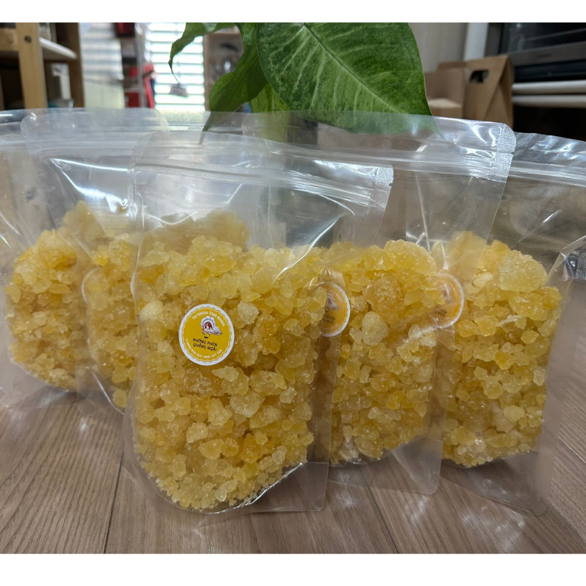 Combo 2kg đường phèn vàng quảng ngãi hạt mịn hạt vừa hạt to làm từ mật mía nguyên chất nhà là