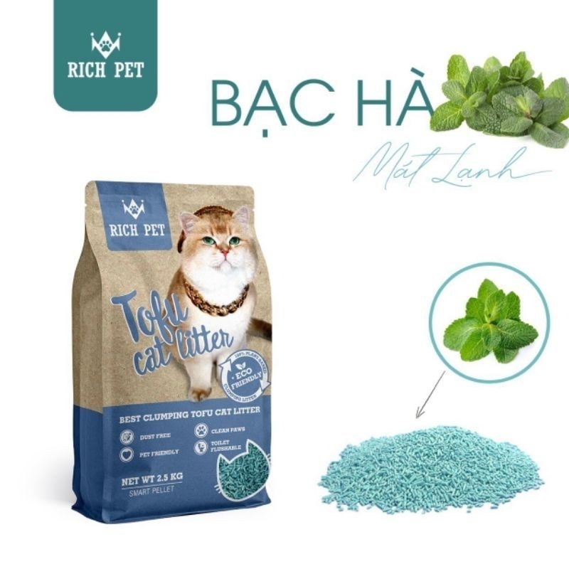 Cát Đậu Nành Hữu Cơ Rich Pet cát vệ sinh chuồng trại chó mèo
