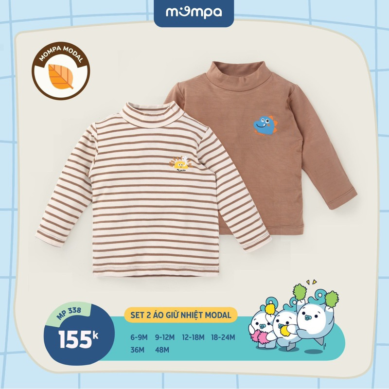 Set 2 áo giữ nhiệt cho bé trai bé gái hãng mompa