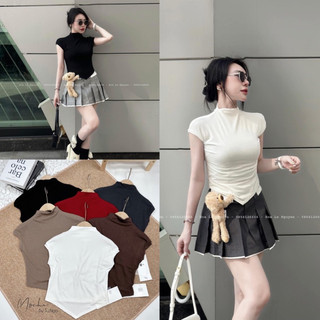 Áo phông thun cổ cao vạt nhọn 6 màu hót