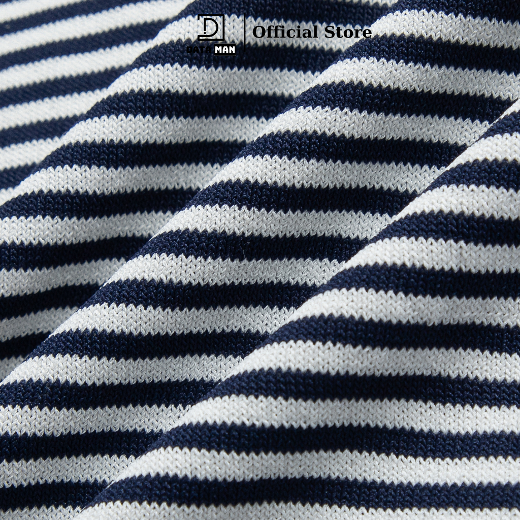 Áo thun len Mongtoghi dệt kim nam kẻ ngang DATAMAN - LCT2315