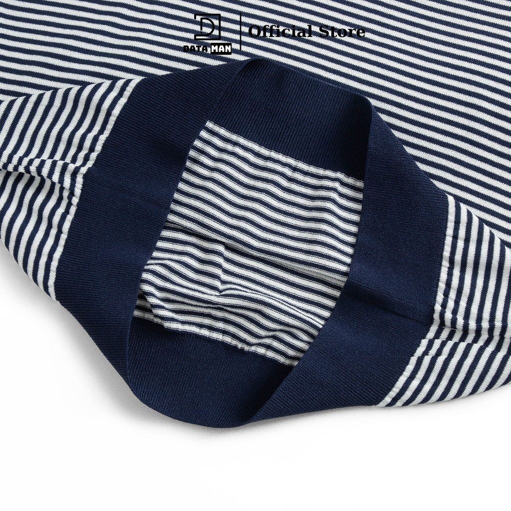 Áo thun len Mongtoghi dệt kim nam kẻ ngang DATAMAN - LCT2315