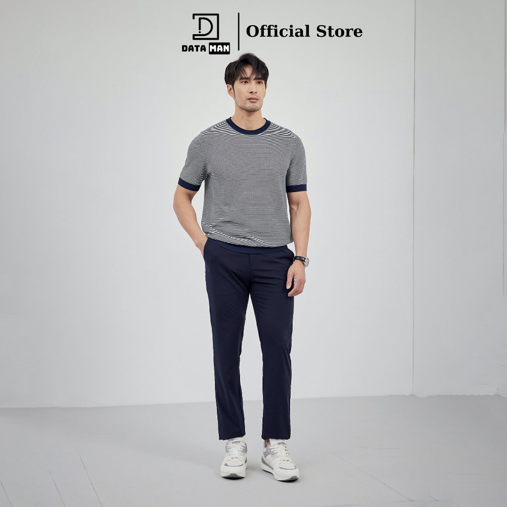 Áo thun len Mongtoghi dệt kim nam kẻ ngang DATAMAN - LCT2315