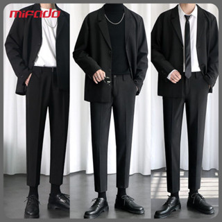 Áo Khoác Blazer nam màu đen cao cấp dáng rộng phong cách hàn quốc trẻ trung 2 nút mifado