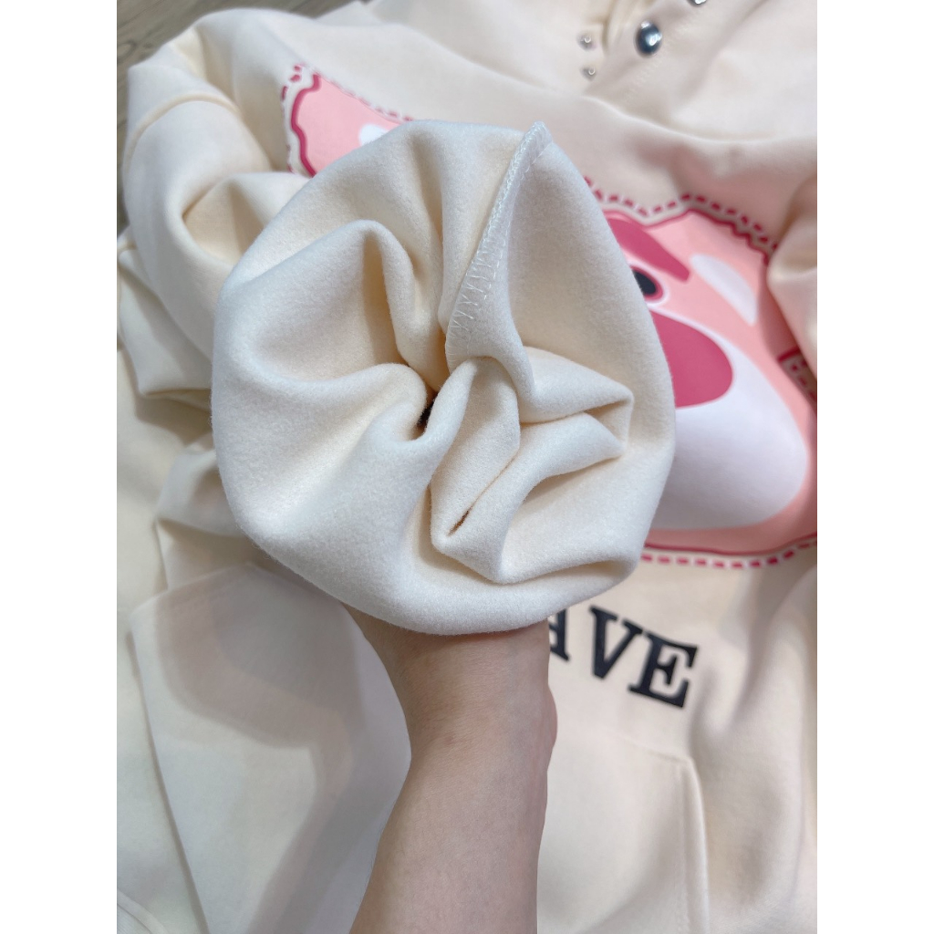 Áo hoodie có mũ kiểu dáng gấu,áo nỉ Unisex in hình gấu dâu chất nỉ lót bông dày dặn cute phong cách Ulzzang