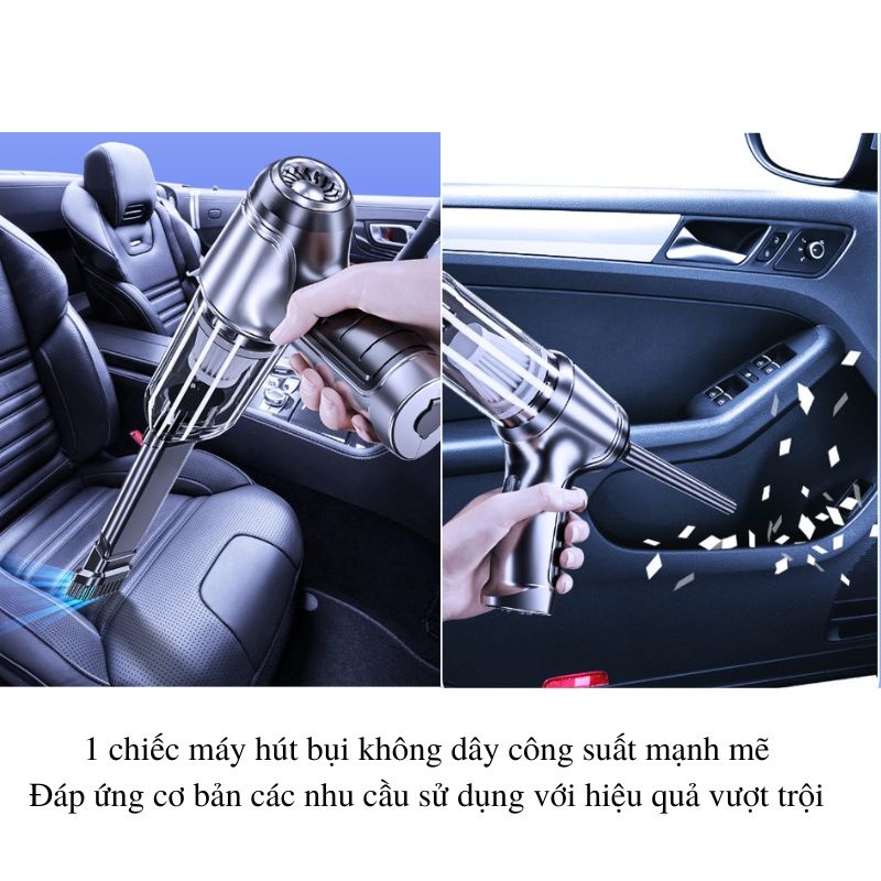 Máy hút bụi không dây Suitu máy hút bụi cầm tay dùng cho xe hơi lực hút mạnh chuyên hút bụi mịn bảo vệ không khí cho xe