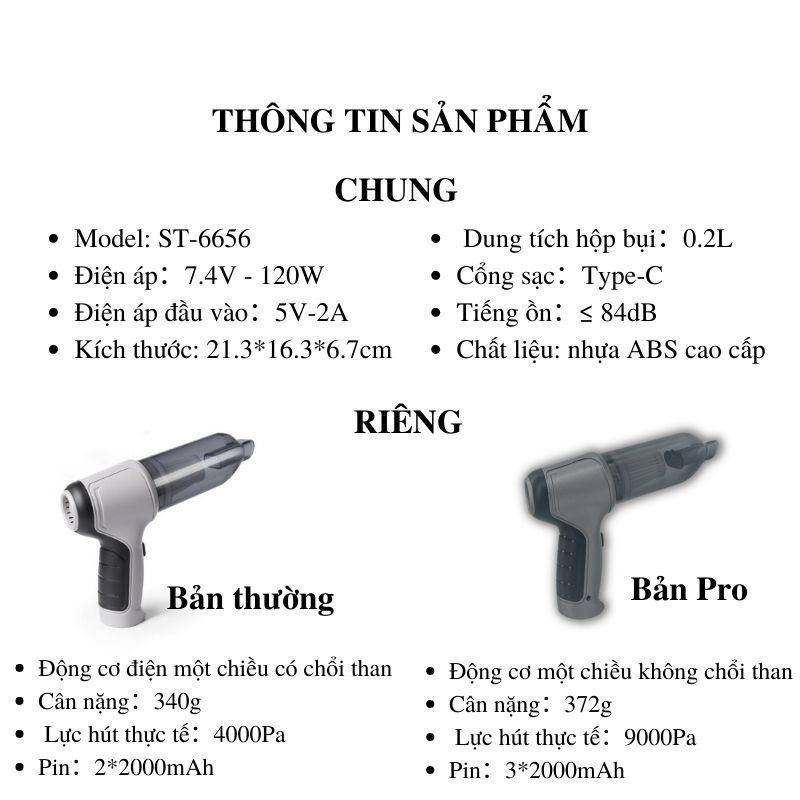 Máy hút bụi không dây Suitu máy hút bụi cầm tay dùng cho xe hơi lực hút mạnh chuyên hút bụi mịn bảo vệ không khí cho xe