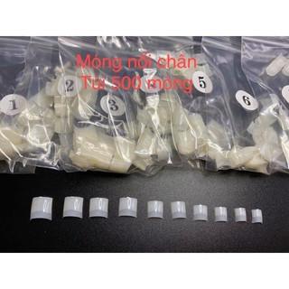 Móng nối chân, bịch móng úp chân chuẩn phom (gói 500 móng đủ size)