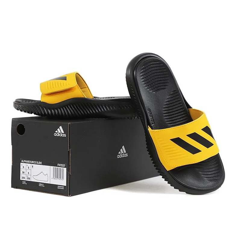 Dép Adidas Alphabounce Black/Yellow FX1327