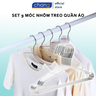 Combo 9 móc nhôm treo quần áo người lớn - chất liệu nhôm tốt bền đẹp, thiết kế tiện dụng
