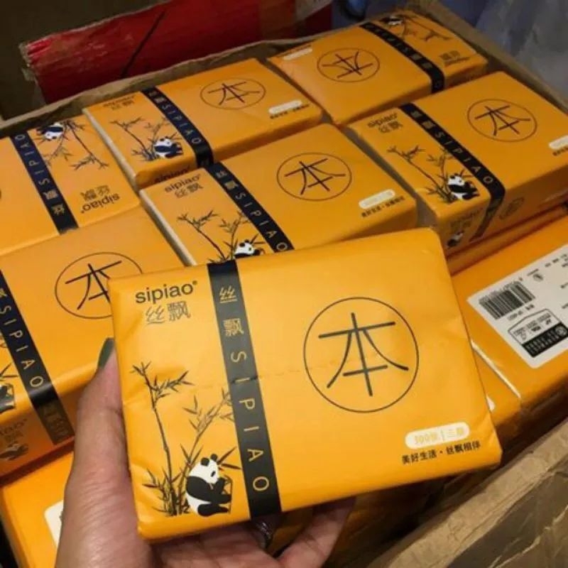 Combo 10 gói khăn giấy gấu trúc, màu trắng