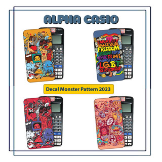 Miếng dán decal Monster Pattern dán nắp ốp lưng máy tính cầm tay casio fx 580vnx fx 570vnplus fx880 BTG Eddtion Vinacal