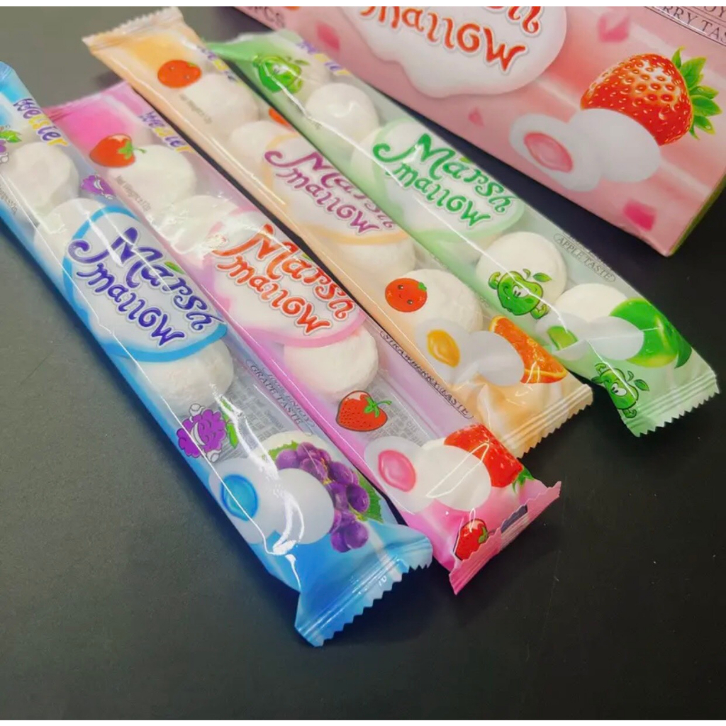 Kẹo bông dẻo Marshmallow bánh bao nhân chảy vị trái cây Thái Lan  - Tiệm ăn vặt ĂN LÀ MÊ ăn vặt Thái