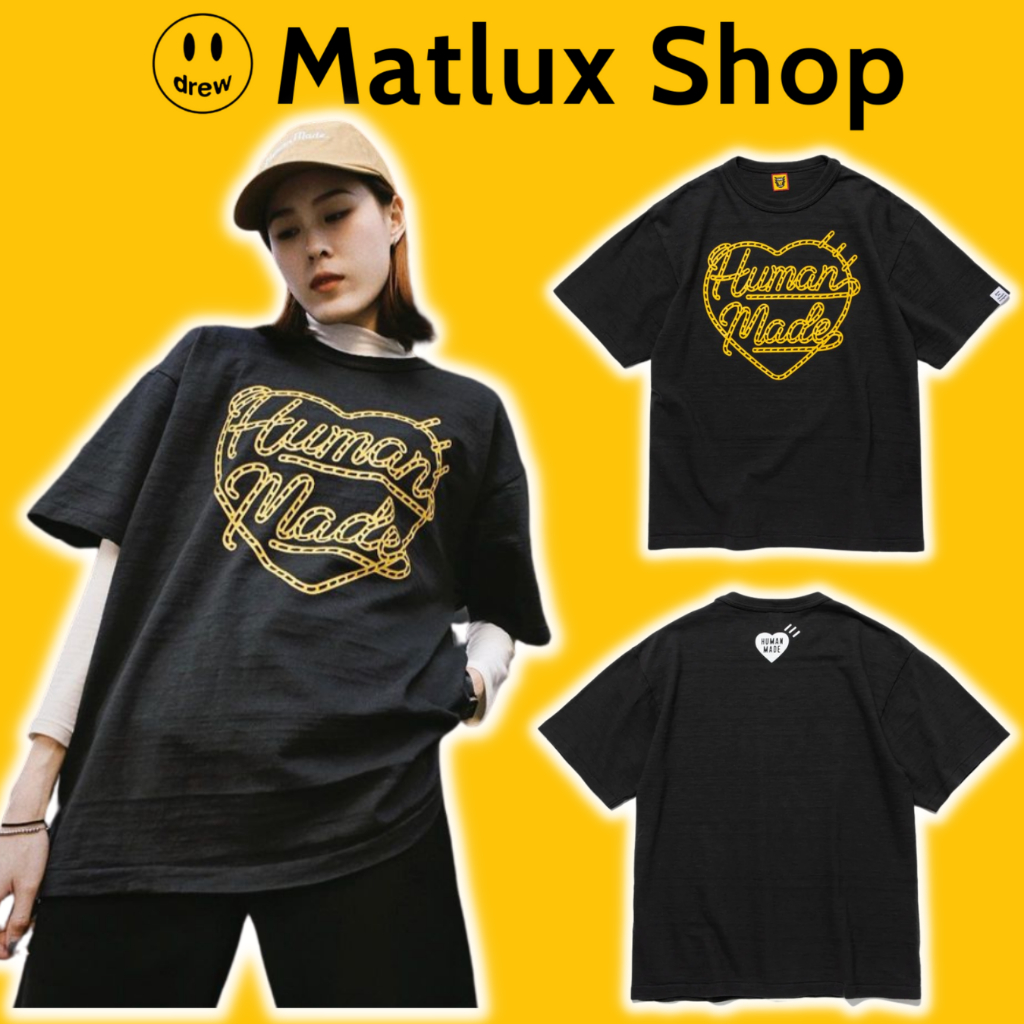 Áo thun Human Made 23SS Graphic Tee màu đen bản cao cấp, Áo tee Human Made chất liệu cotton form rộn