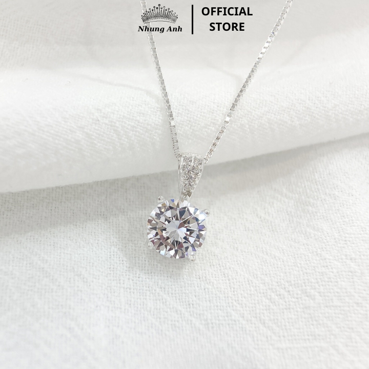 Dây chuyền bạc nữ , vòng cổ bạc Ý 925 đính 1 viên đá nhỏ xinh Elisie Necklace  - HOT 2023