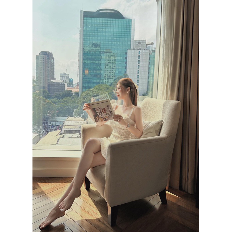 HÌNH THẬT - Sẵn Hỏa Tốc -Jin Dress - Đầm Thiết Kế 2 Dây Chất Liệu Ren Dáng Xoè