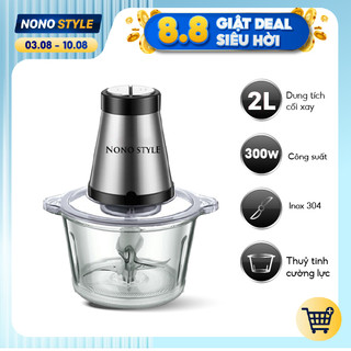 Máy Xay Thịt Đa Năng Nonostyle, Dung Tích 2L, 3L, Công Suất 300W, Cối Thủy Tinh, Bảo Hành 12 Tháng