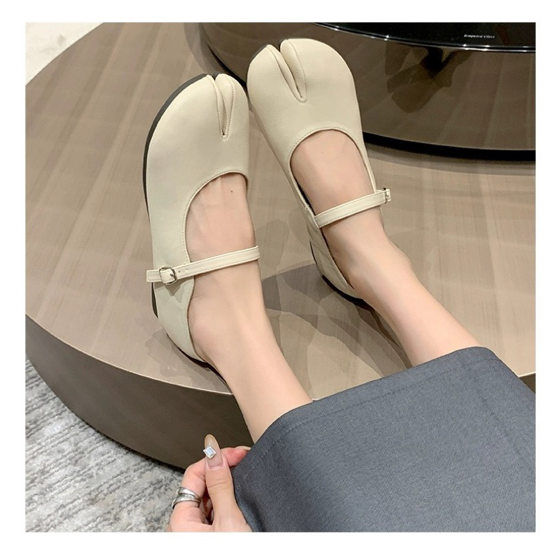 Giày búp bê móng ngựa cho nữ da mềm đế bệt có quai ngang