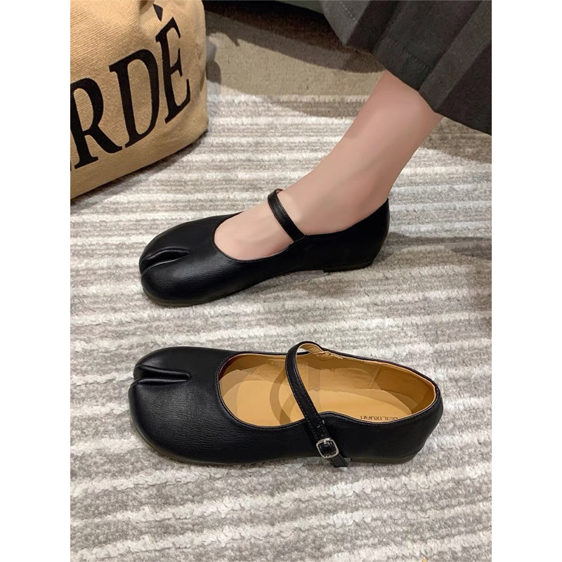 Giày búp bê móng ngựa cho nữ da mềm đế bệt có quai ngang