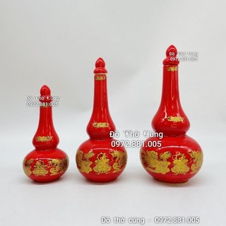 Nậm đựng rượu cúng ,nậm thờ MÀU ĐỎ cho ban thờ thần tài mệnh hoả
