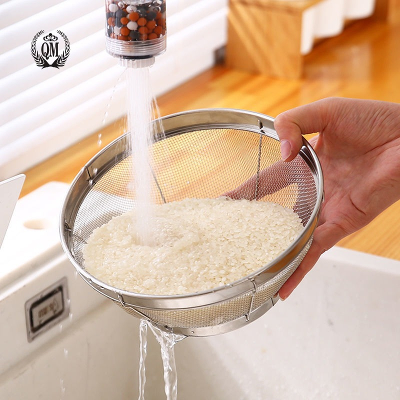 Rổ Rá Vo Gạo Inox VilaHome, Rá Đa Năng Inox Rửa Rau Củ Quả, Đựng Đồ Chiên Rán An Toàn Tiện Lợi