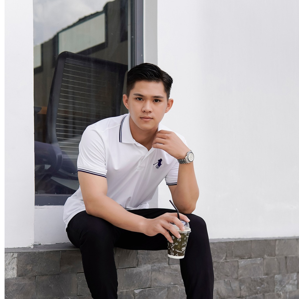 Áo polo nam big size Sgimstudio, áo basic cotton thiêu phối viền thanh lịch nơi công sở | SGIMSTUDIO