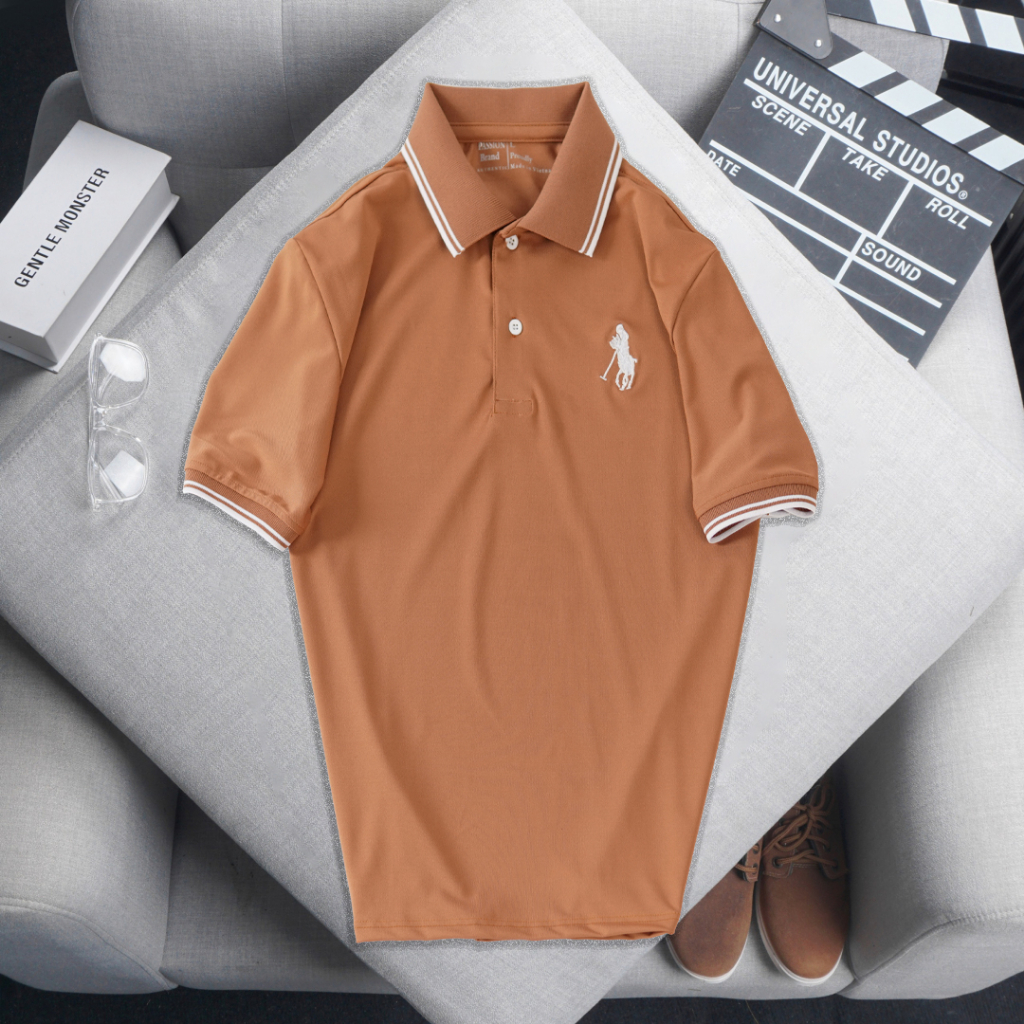 Áo polo nam big size Sgimstudio, áo basic cotton thiêu phối viền thanh lịch nơi công sở | SGIMSTUDIO