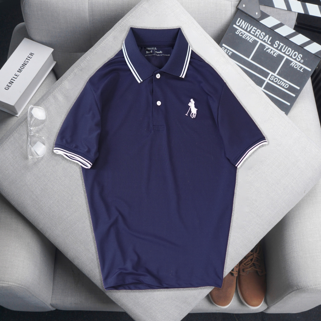 Áo polo nam big size Sgimstudio, áo basic cotton thiêu phối viền thanh lịch nơi công sở | SGIMSTUDIO