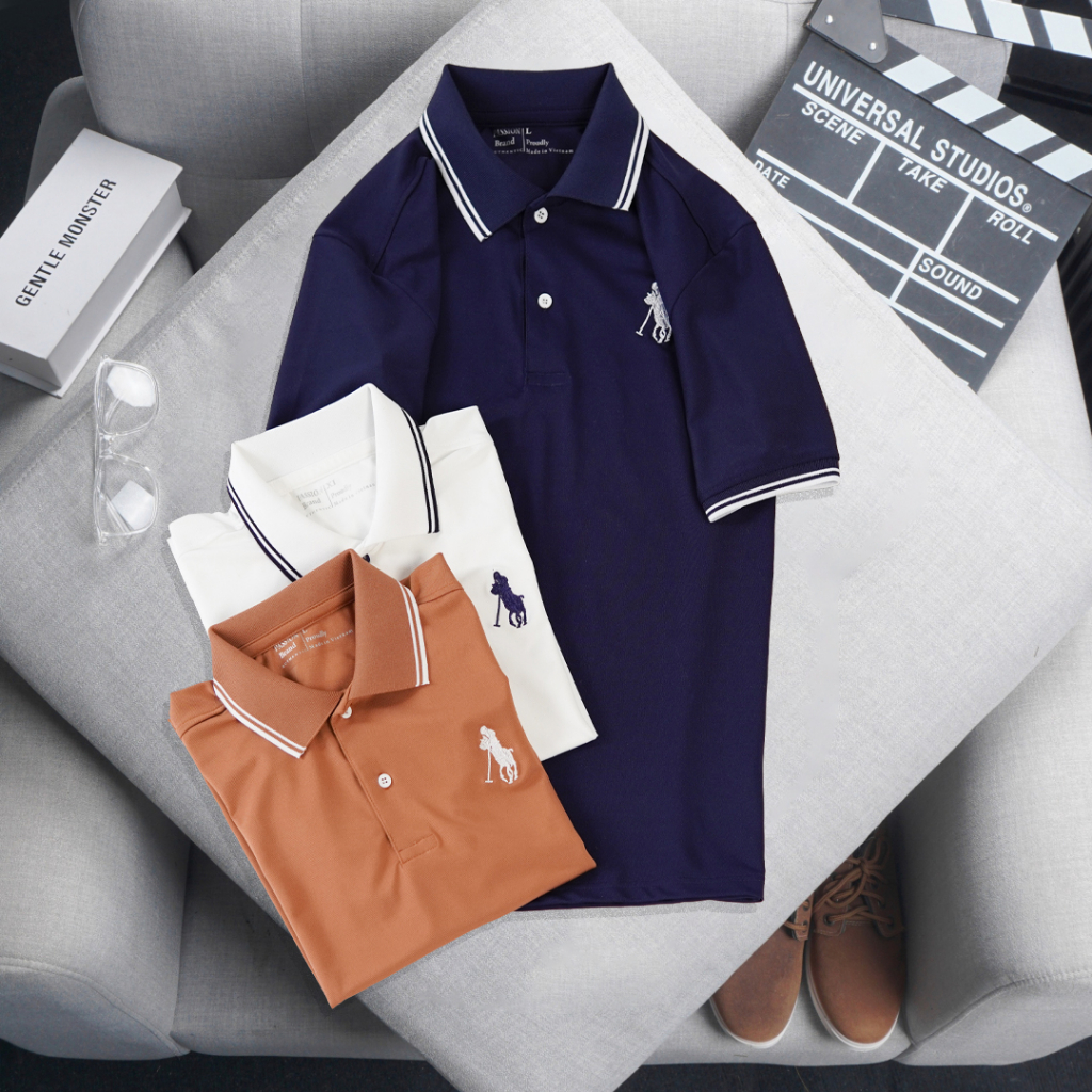 Áo polo nam big size Sgimstudio, áo basic cotton thiêu phối viền thanh lịch nơi công sở | SGIMSTUDIO