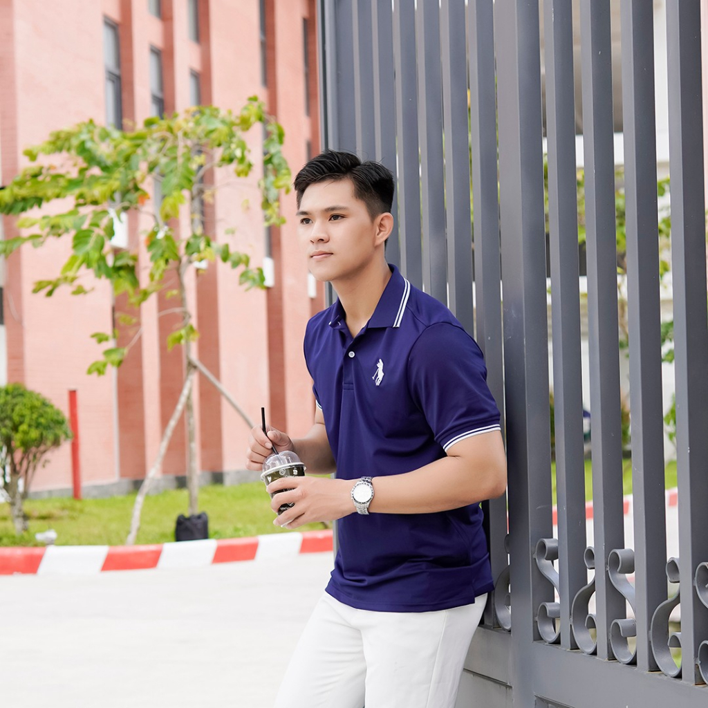 Áo polo nam big size Sgimstudio, áo basic cotton thiêu phối viền thanh lịch nơi công sở | SGIMSTUDIO
