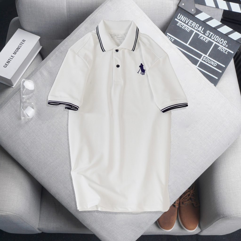Áo polo nam big size Sgimstudio, áo basic cotton thiêu phối viền thanh lịch nơi công sở | SGIMSTUDIO