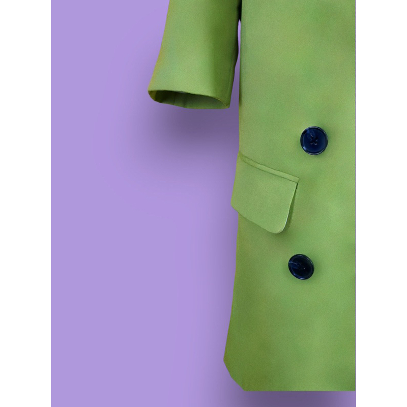 Bộ - Áo blazer nữ & Váy A  - chất liệu cao cấp, 2 lớp, lót lụa mềm, XANH BƠ - Tiệm may Diluclothing