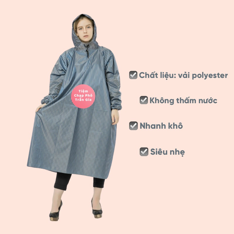 Áo Mưa Bít Một Người Chất Liệu Vải Dù Polyester Cao Cấp Không Thấm Nước