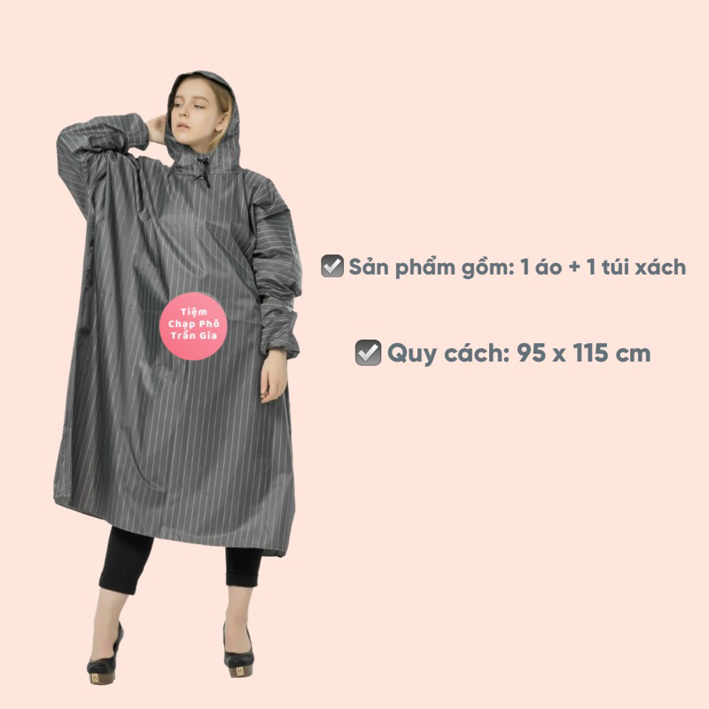Áo Mưa Bít Một Người Chất Liệu Vải Dù Polyester Cao Cấp Không Thấm Nước