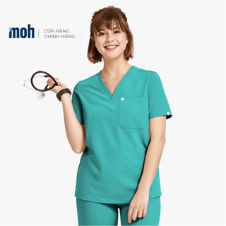  ÁO SCRUB NỮ V-NECK 1 TÚI  Bác sĩ Nha sĩ Điều dưỡng spa Thẩm mỹ viện  