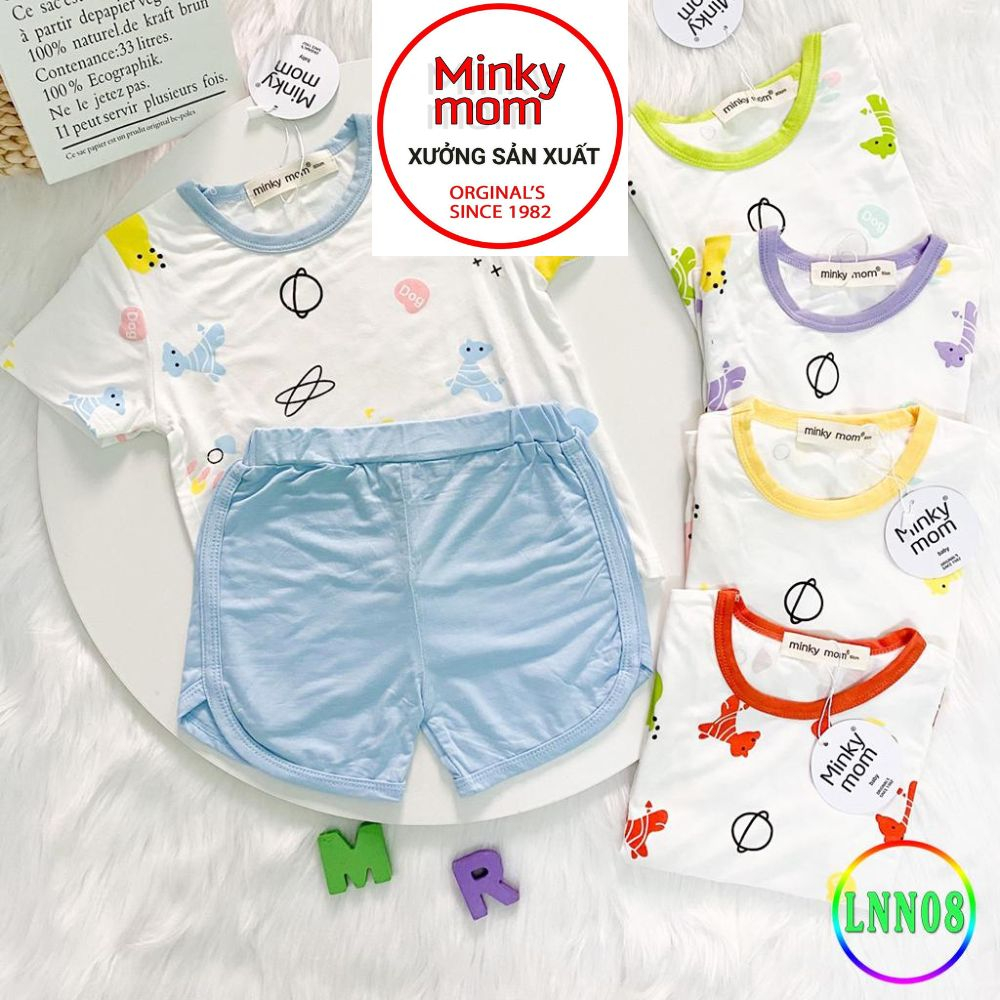 Bộ Cộc Tay Cho Bé LNN08 Đồ Bộ Thun Lạnh Cao Cấp Mềm Mịn Thoáng Mát Hàng Chuẩn Loại 1 MINKY MOM Dễ Chịu, Thoải Mái Cho Bé